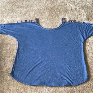 Venus blue quarter sleeve; with shoulder cut outs